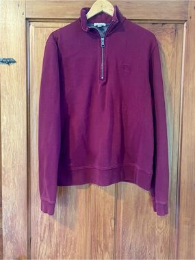 Burberry Brit Men's Half-Zip Sweatshirt - Deep Burgundy